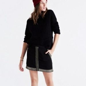 Madewell black gold sequin beaded mini skirt Size 4